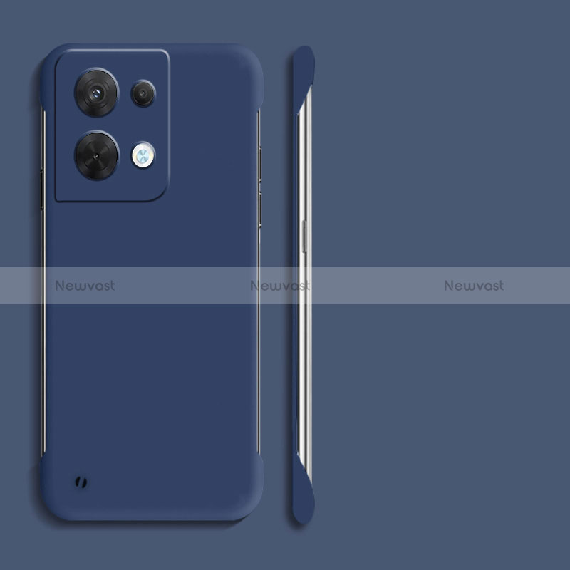 Hard Rigid Plastic Matte Finish Case Back Cover YK4 for Oppo Reno8 5G Blue