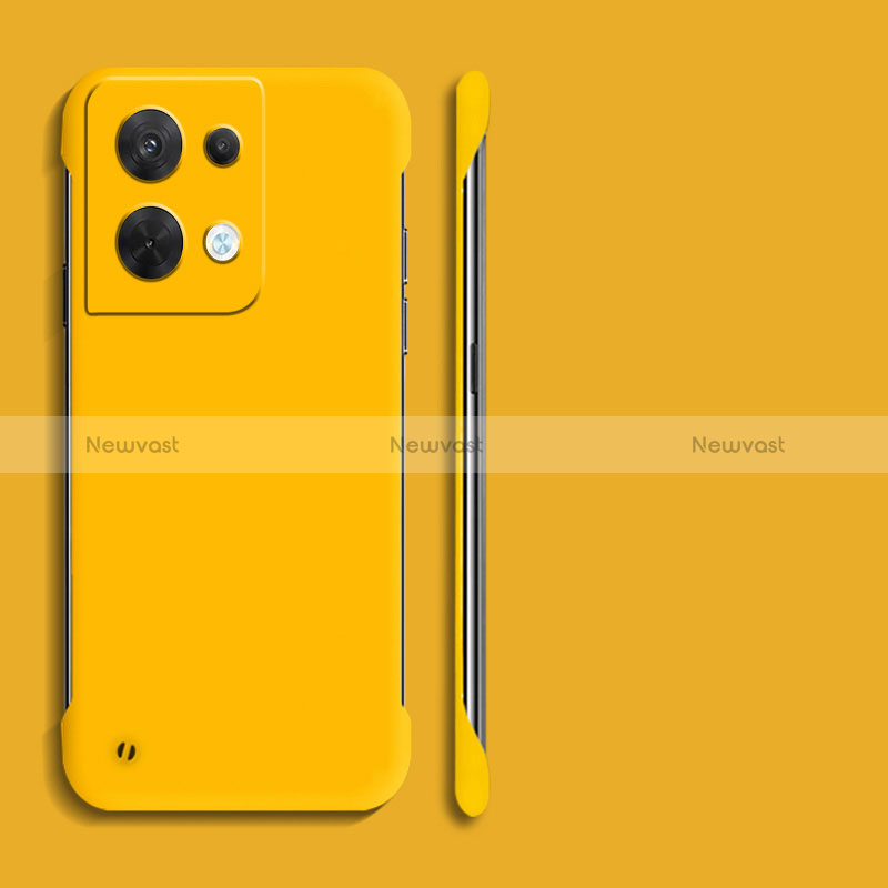 Hard Rigid Plastic Matte Finish Case Back Cover YK4 for Oppo Reno8 5G Yellow