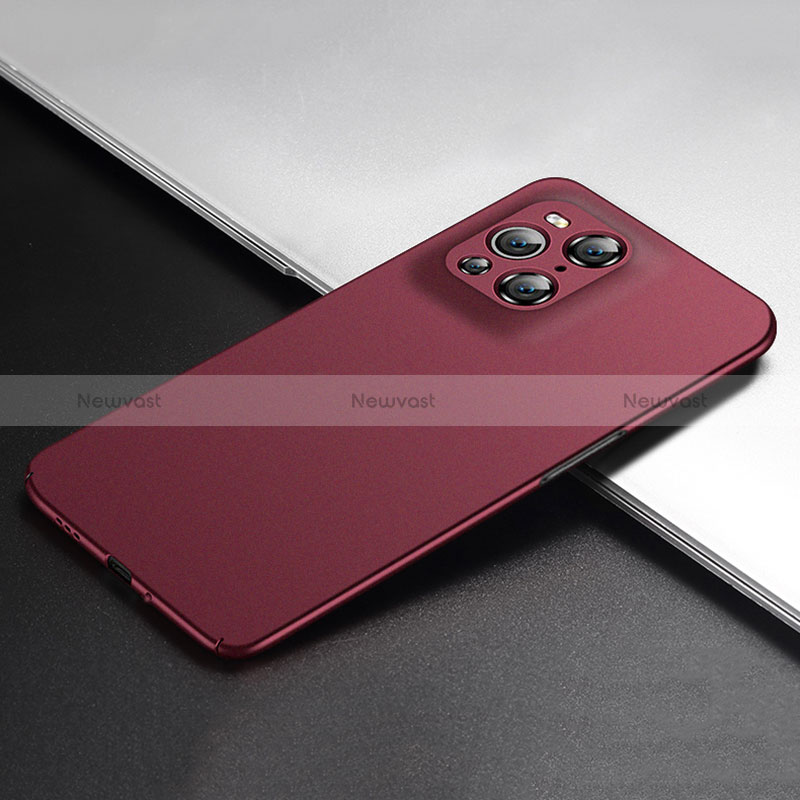 Hard Rigid Plastic Matte Finish Case Back Cover YK5 for Oppo Find X3 5G Red