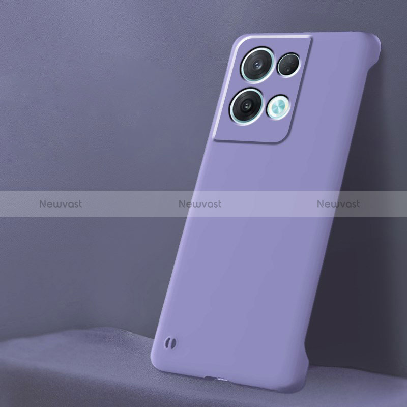 Hard Rigid Plastic Matte Finish Case Back Cover YK6 for Oppo Reno8 Pro 5G Purple