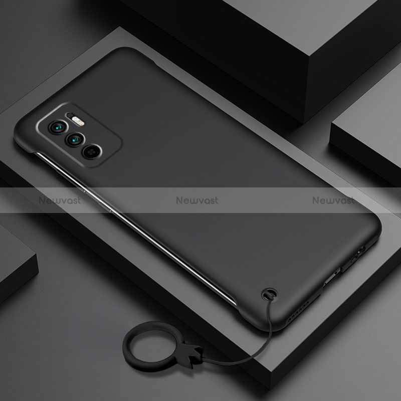 Hard Rigid Plastic Matte Finish Case Back Cover YK6 for Xiaomi Redmi Note 10T 5G Black
