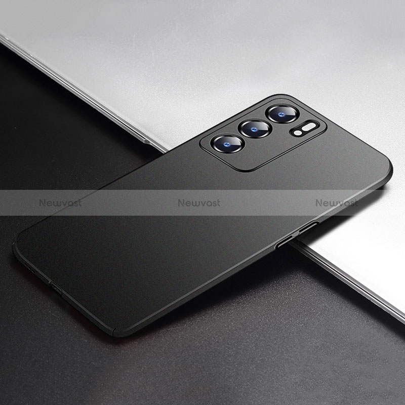 Hard Rigid Plastic Matte Finish Case Back Cover YK7 for Oppo Reno6 5G Black