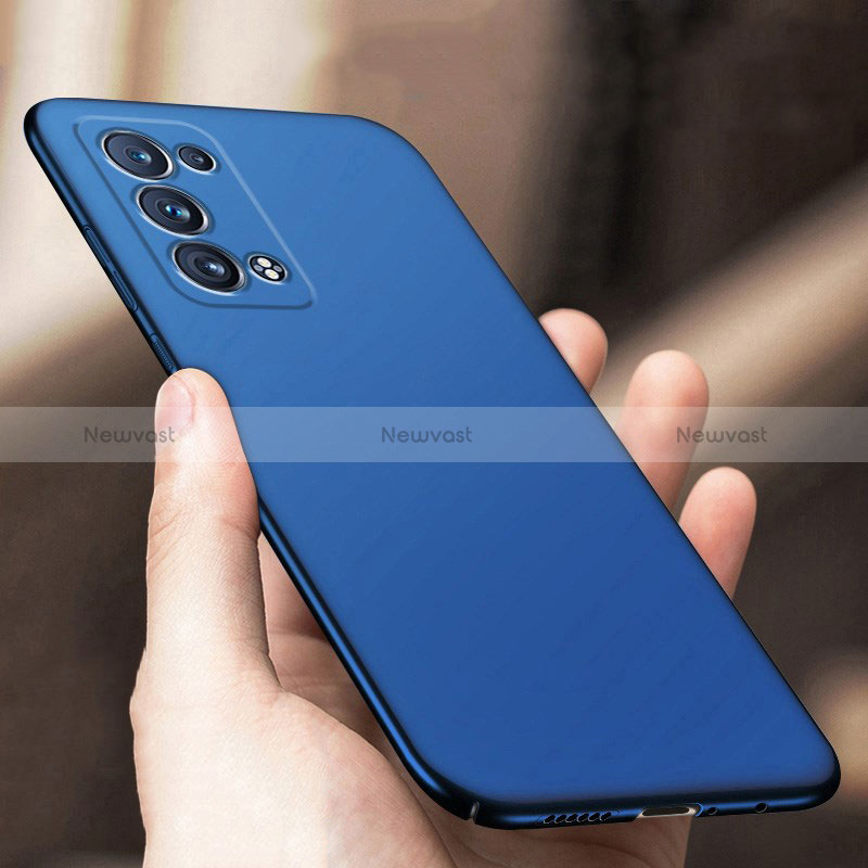 Hard Rigid Plastic Matte Finish Case Back Cover YK7 for Oppo Reno6 Pro 5G Blue