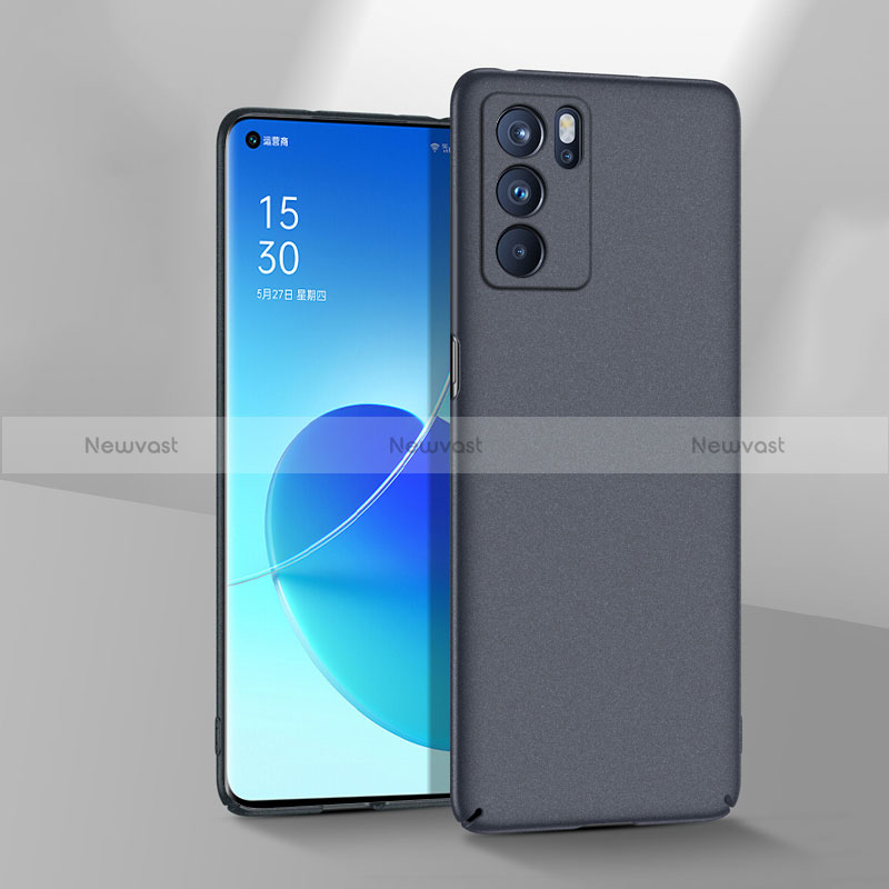 Hard Rigid Plastic Matte Finish Case Back Cover YK8 for Oppo Reno6 Pro 5G India Gray