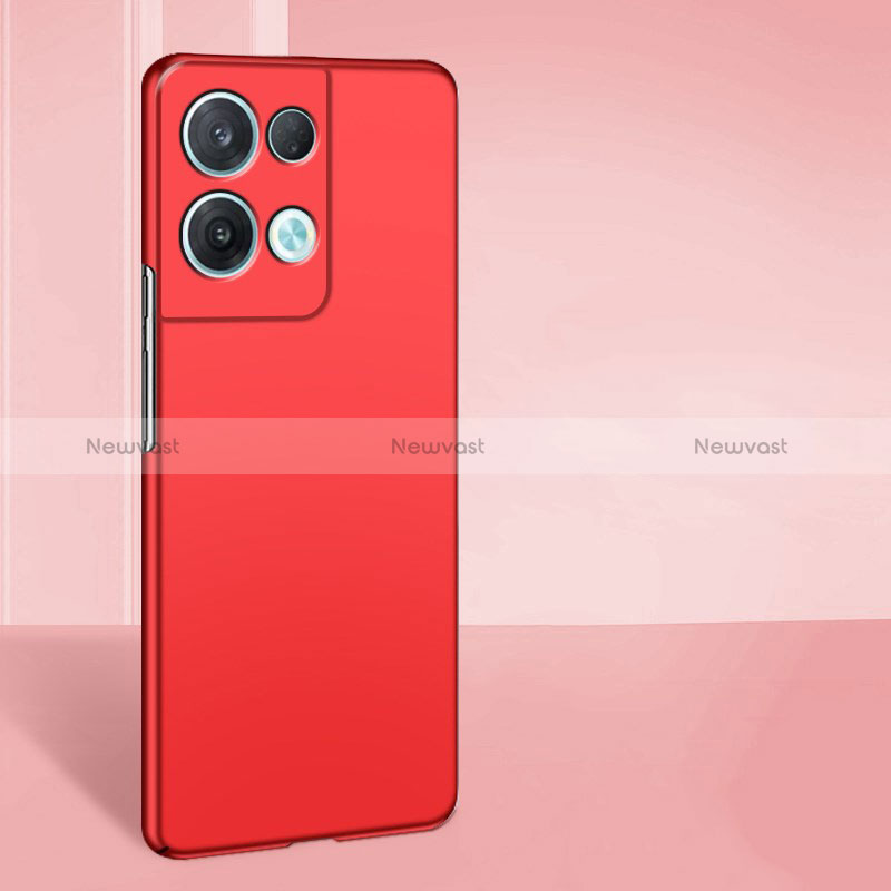 Hard Rigid Plastic Matte Finish Case Back Cover YK8 for Oppo Reno9 5G Red