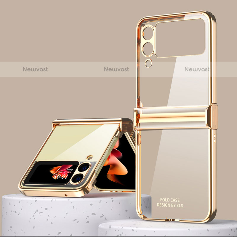 Hard Rigid Plastic Matte Finish Case Back Cover ZL1 for Samsung Galaxy Z Flip3 5G Gold