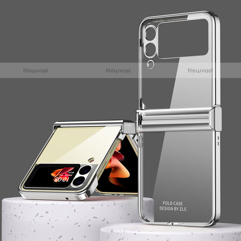 Hard Rigid Plastic Matte Finish Case Back Cover ZL1 for Samsung Galaxy Z Flip3 5G Silver