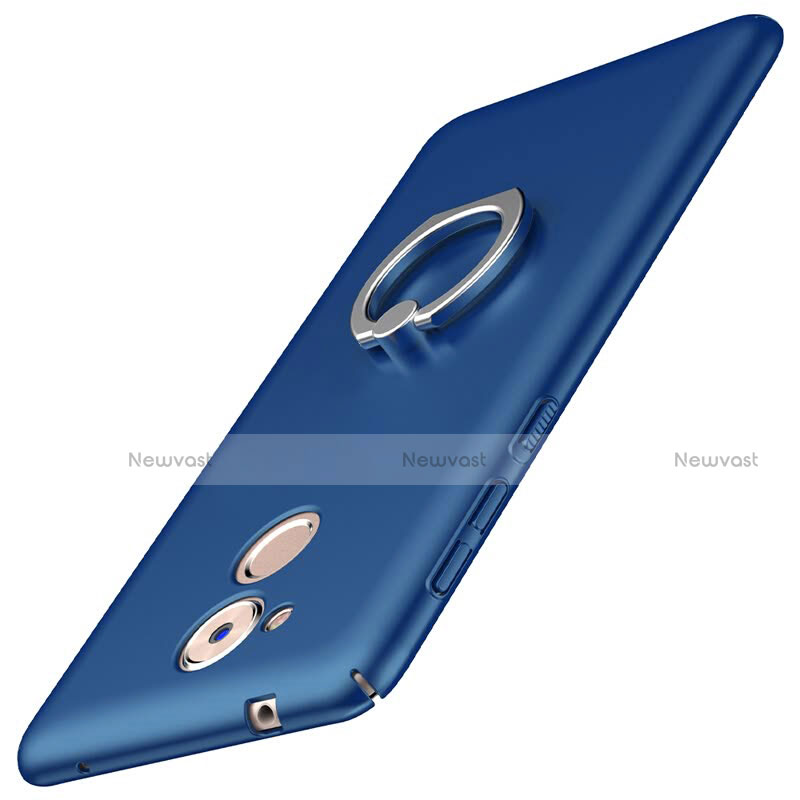 Hard Rigid Plastic Matte Finish Case Cover with Finger Ring Stand A01 for Huawei Enjoy 6S Blue