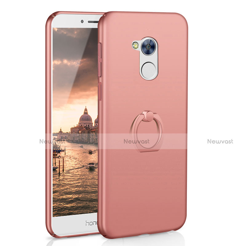 Hard Rigid Plastic Matte Finish Case Cover with Finger Ring Stand A01 for Huawei Honor 6A Rose Gold