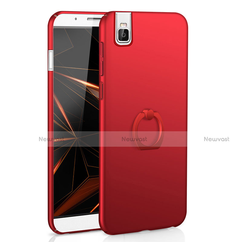 Hard Rigid Plastic Matte Finish Case Cover with Finger Ring Stand A01 for Huawei Honor 7i shot X Red