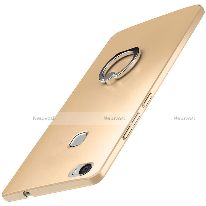 Hard Rigid Plastic Matte Finish Case Cover with Finger Ring Stand A01 for Huawei Honor Note 8 Gold