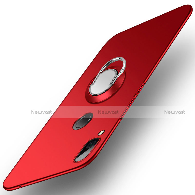 Hard Rigid Plastic Matte Finish Case Cover with Finger Ring Stand A01 for Huawei Honor Play Red