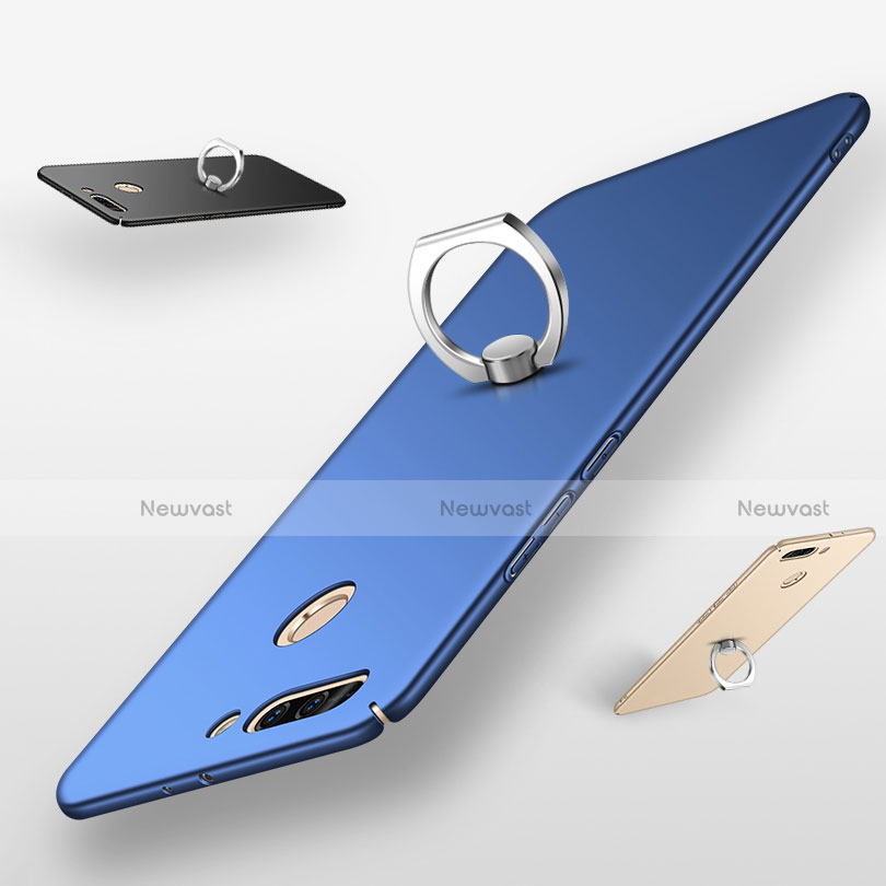 Hard Rigid Plastic Matte Finish Case Cover with Finger Ring Stand A01 for Huawei Honor V9