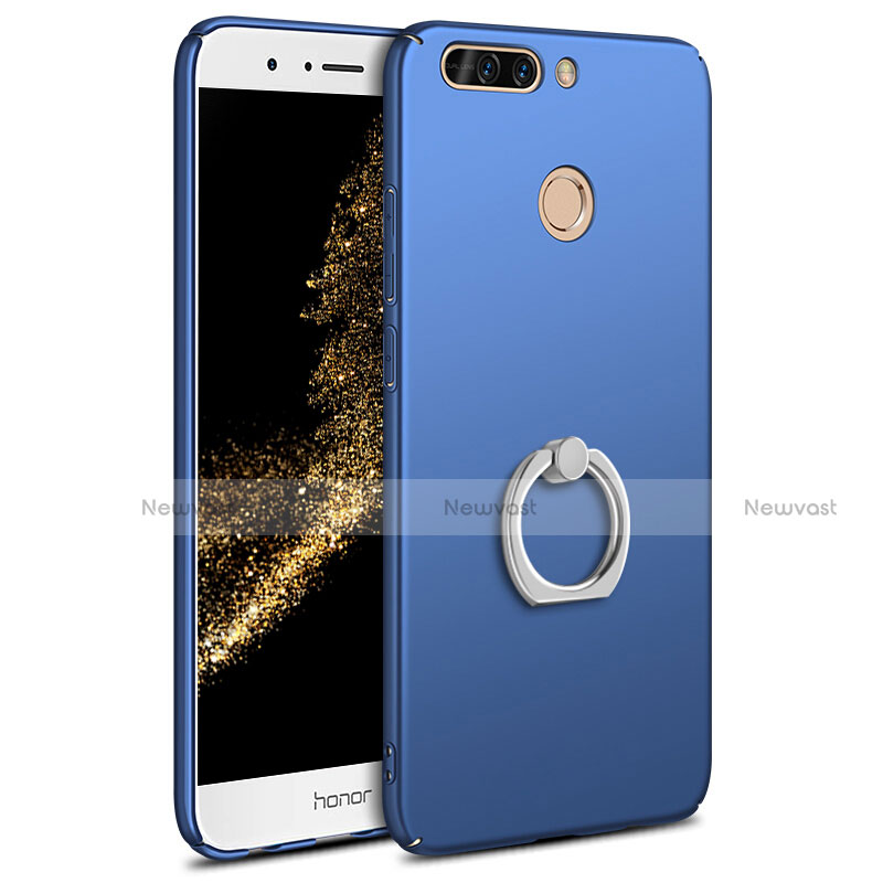 Hard Rigid Plastic Matte Finish Case Cover with Finger Ring Stand A01 for Huawei Honor V9