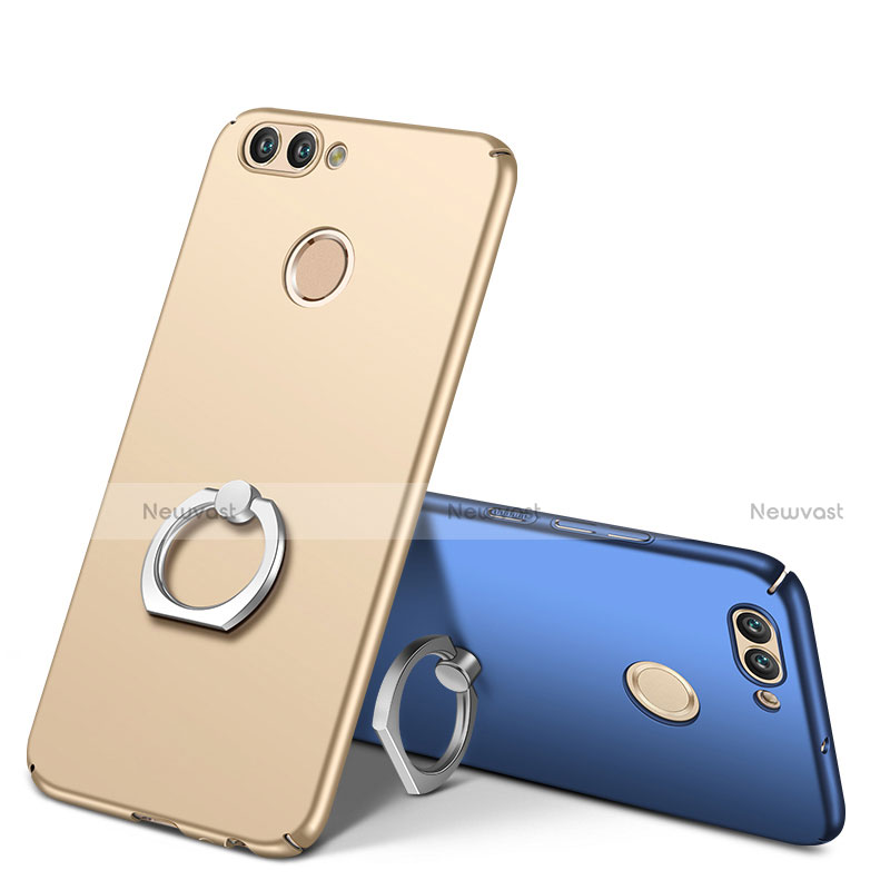 Hard Rigid Plastic Matte Finish Case Cover with Finger Ring Stand A01 for Huawei Nova 2 Plus