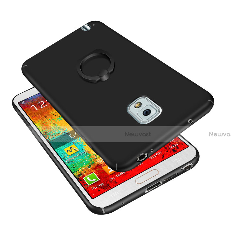 Hard Rigid Plastic Matte Finish Case Cover with Finger Ring Stand A01 for Samsung Galaxy Note 4 Duos N9100 Dual SIM