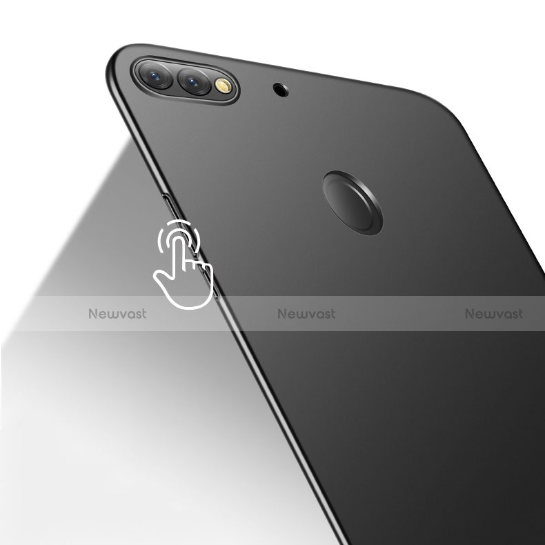 Hard Rigid Plastic Matte Finish Case Cover with Finger Ring Stand A04 for Huawei Y7 (2018)