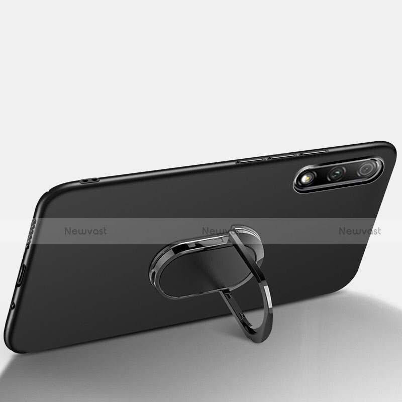 Hard Rigid Plastic Matte Finish Case Cover with Magnetic Finger Ring Stand A01 for Huawei Honor 9X