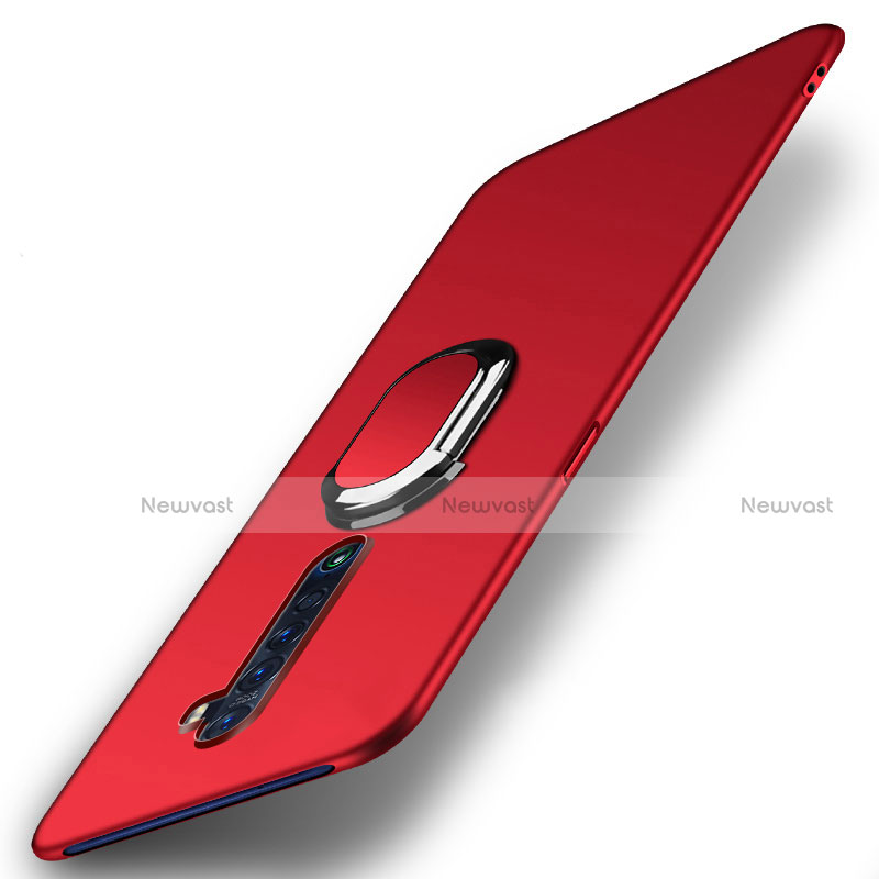 Hard Rigid Plastic Matte Finish Case Cover with Magnetic Finger Ring Stand A01 for Oppo Reno2