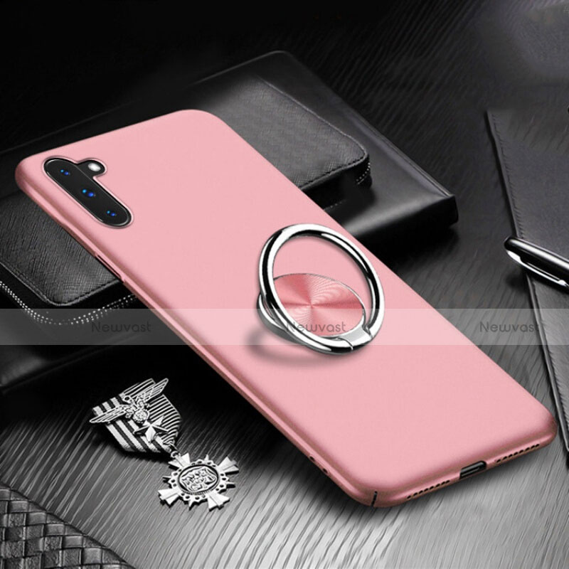 Hard Rigid Plastic Matte Finish Case Cover with Magnetic Finger Ring Stand A01 for Samsung Galaxy Note 10