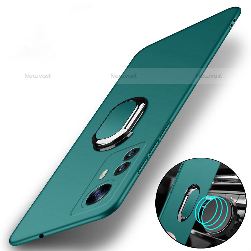 Hard Rigid Plastic Matte Finish Case Cover with Magnetic Finger Ring Stand A01 for Xiaomi Mi 12S 5G