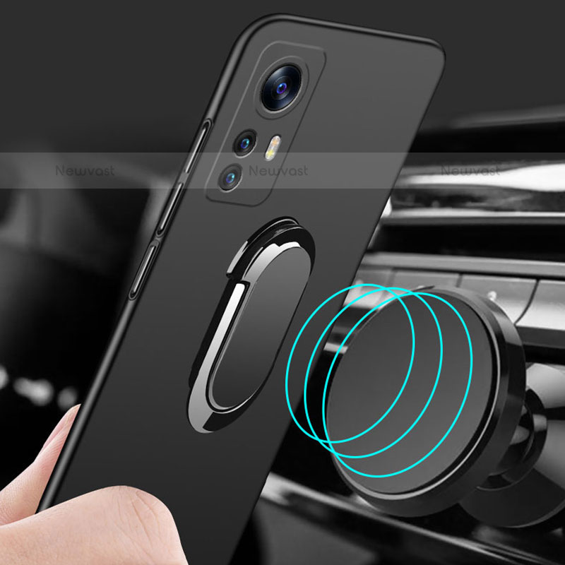 Hard Rigid Plastic Matte Finish Case Cover with Magnetic Finger Ring Stand A01 for Xiaomi Mi 12X 5G