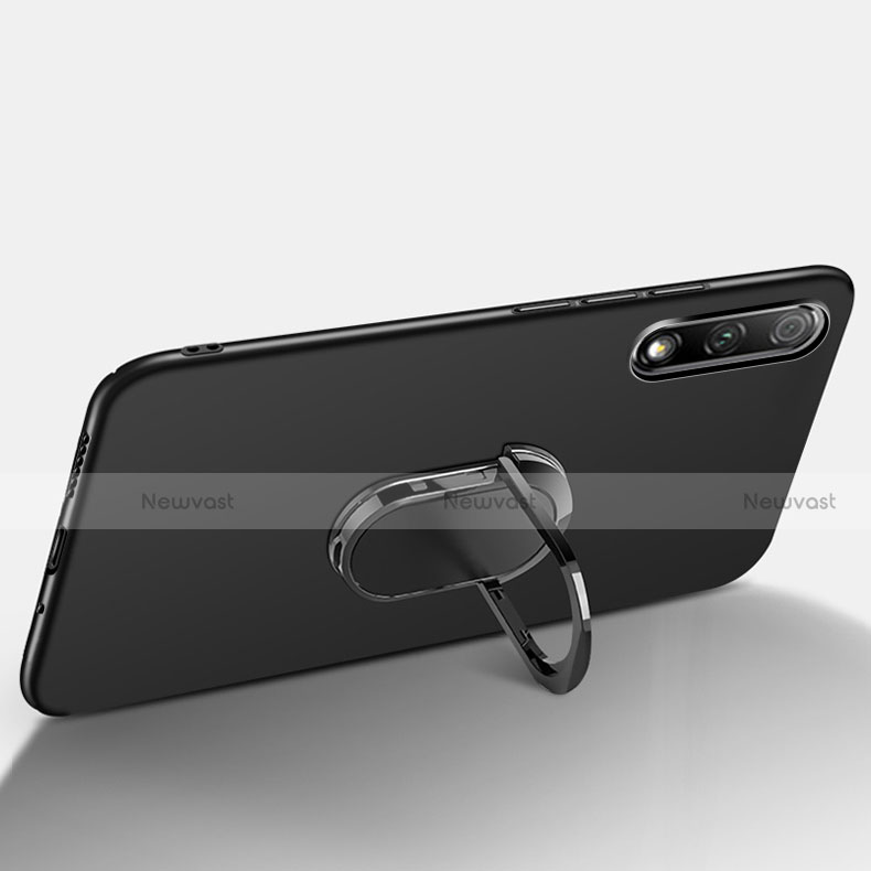 Hard Rigid Plastic Matte Finish Case Cover with Magnetic Finger Ring Stand A04 for Huawei Y9 Prime (2019)