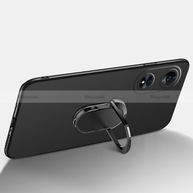 Hard Rigid Plastic Matte Finish Case Cover with Magnetic Finger Ring Stand for Oppo A1 Pro 5G