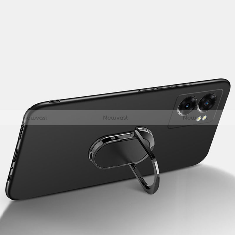 Hard Rigid Plastic Matte Finish Case Cover with Magnetic Finger Ring Stand for Oppo A77 5G