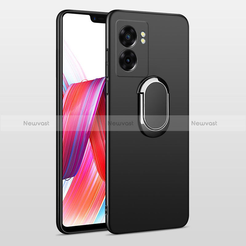 Hard Rigid Plastic Matte Finish Case Cover with Magnetic Finger Ring Stand for Realme Q5i 5G