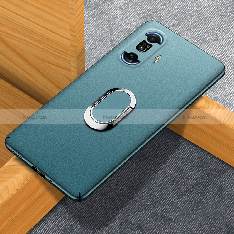 Hard Rigid Plastic Matte Finish Case Cover with Magnetic Finger Ring Stand for Xiaomi Poco F3 GT 5G