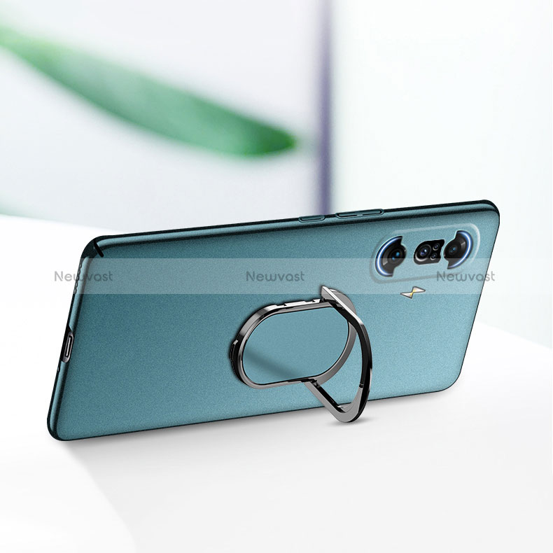 Hard Rigid Plastic Matte Finish Case Cover with Magnetic Finger Ring Stand for Xiaomi Poco F3 GT 5G