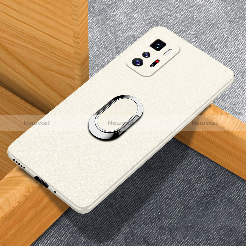 Hard Rigid Plastic Matte Finish Case Cover with Magnetic Finger Ring Stand for Xiaomi Redmi Note 10 Pro 5G