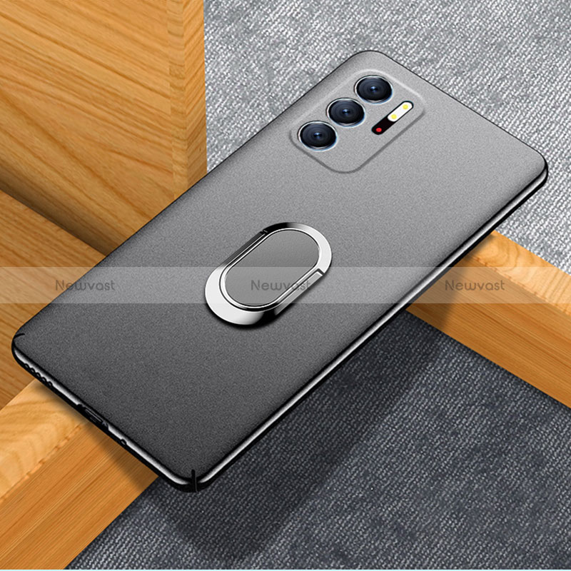 Hard Rigid Plastic Matte Finish Case Cover with Magnetic Finger Ring Stand for Xiaomi Redmi Note 11 SE 5G