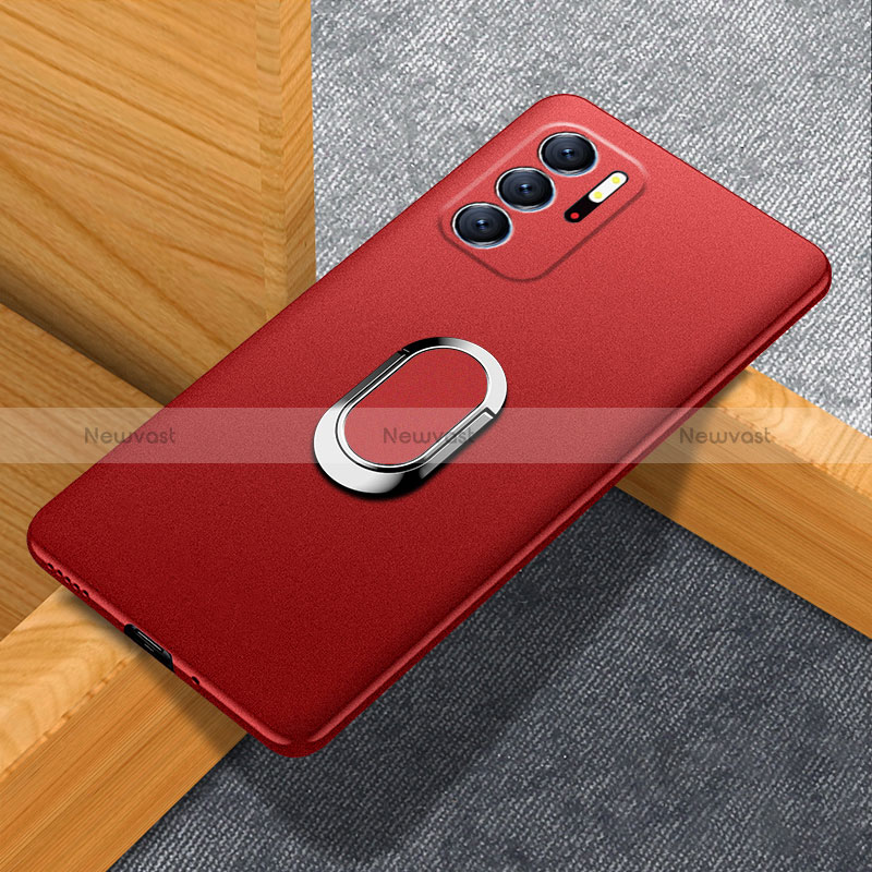 Hard Rigid Plastic Matte Finish Case Cover with Magnetic Finger Ring Stand for Xiaomi Redmi Note 11 SE 5G