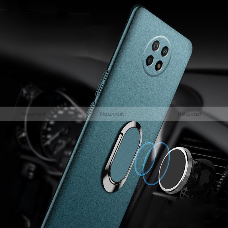 Hard Rigid Plastic Matte Finish Case Cover with Magnetic Finger Ring Stand for Xiaomi Redmi Note 9 5G