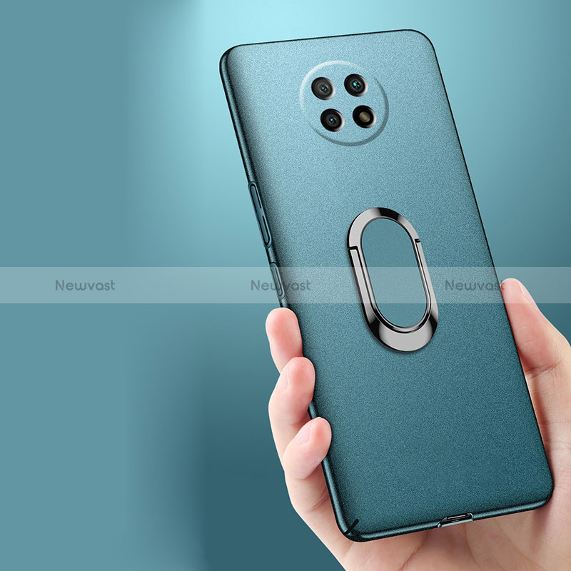 Hard Rigid Plastic Matte Finish Case Cover with Magnetic Finger Ring Stand for Xiaomi Redmi Note 9 5G