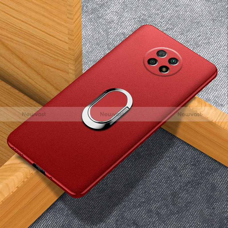 Hard Rigid Plastic Matte Finish Case Cover with Magnetic Finger Ring Stand for Xiaomi Redmi Note 9T 5G