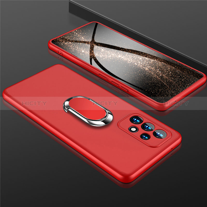 Hard Rigid Plastic Matte Finish Case Cover with Magnetic Finger Ring Stand GK1 for Samsung Galaxy A53 5G