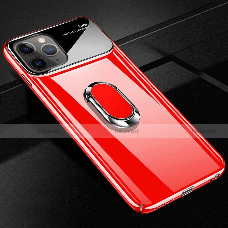 Hard Rigid Plastic Matte Finish Case Cover with Magnetic Finger Ring Stand P01 for Apple iPhone 11 Pro Max