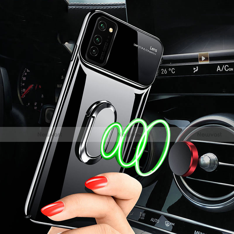 Hard Rigid Plastic Matte Finish Case Cover with Magnetic Finger Ring Stand P01 for Huawei Honor V30 5G