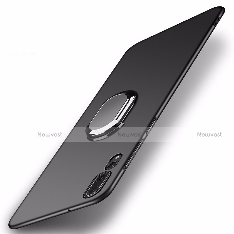 Hard Rigid Plastic Matte Finish Case Cover with Magnetic Finger Ring Stand P01 for Huawei P20 Pro