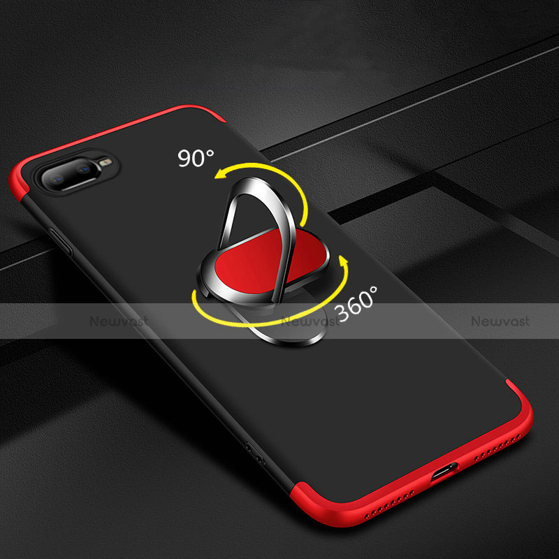 Hard Rigid Plastic Matte Finish Case Cover with Magnetic Finger Ring Stand P01 for Oppo K1