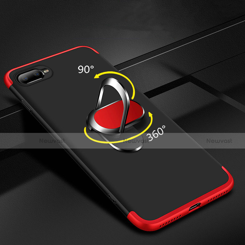 Hard Rigid Plastic Matte Finish Case Cover with Magnetic Finger Ring Stand P01 for Oppo R15X