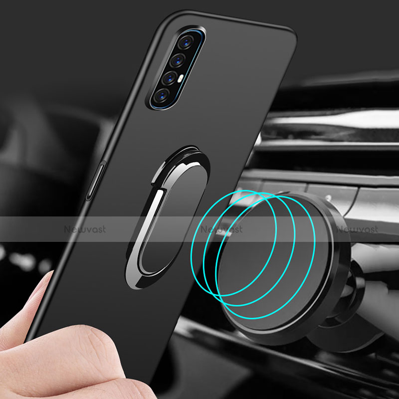 Hard Rigid Plastic Matte Finish Case Cover with Magnetic Finger Ring Stand P01 for Oppo Reno3 Pro