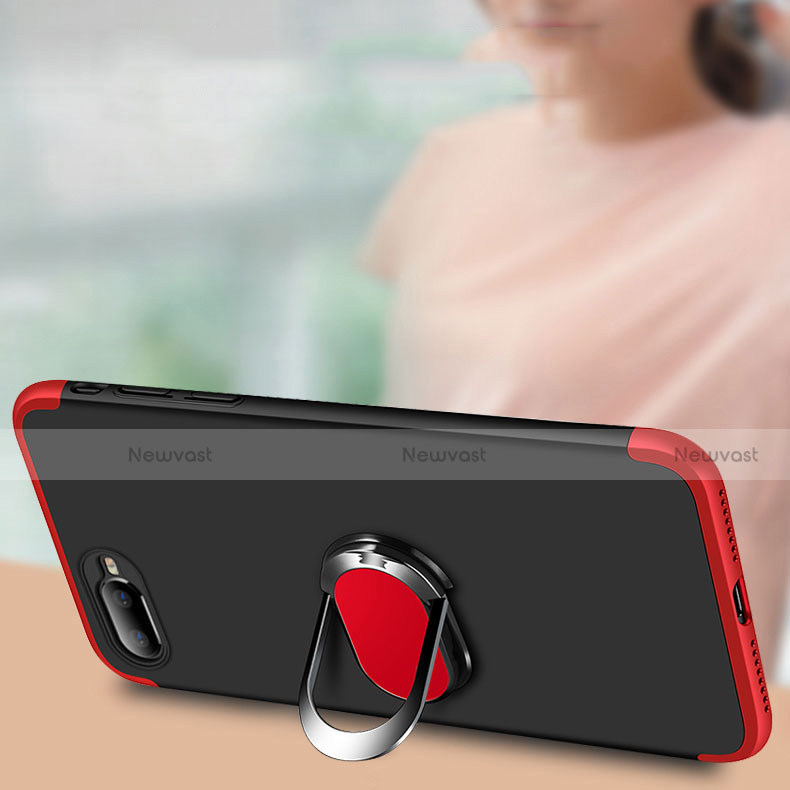 Hard Rigid Plastic Matte Finish Case Cover with Magnetic Finger Ring Stand P01 for Oppo RX17 Neo