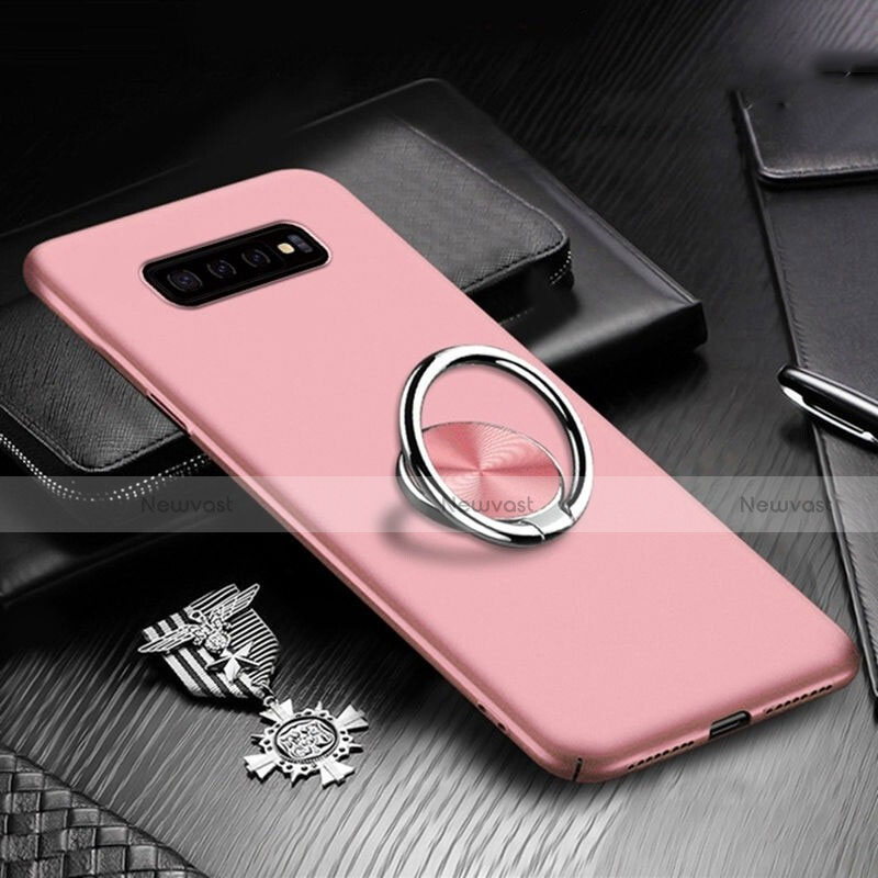 Hard Rigid Plastic Matte Finish Case Cover with Magnetic Finger Ring Stand P01 for Samsung Galaxy S10