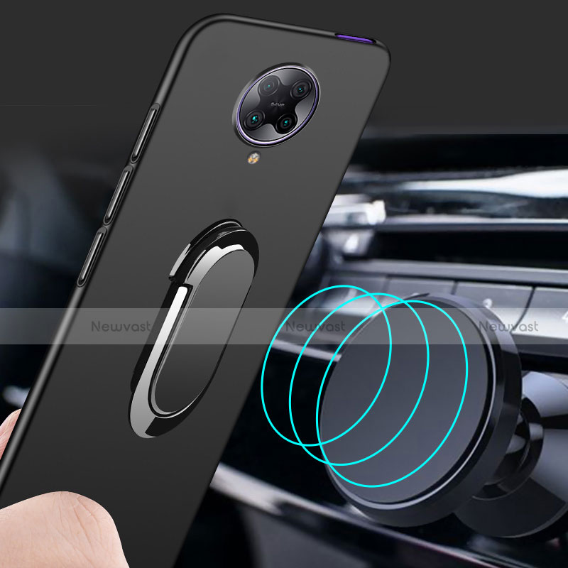 Hard Rigid Plastic Matte Finish Case Cover with Magnetic Finger Ring Stand P01 for Xiaomi Redmi K30 Pro Zoom