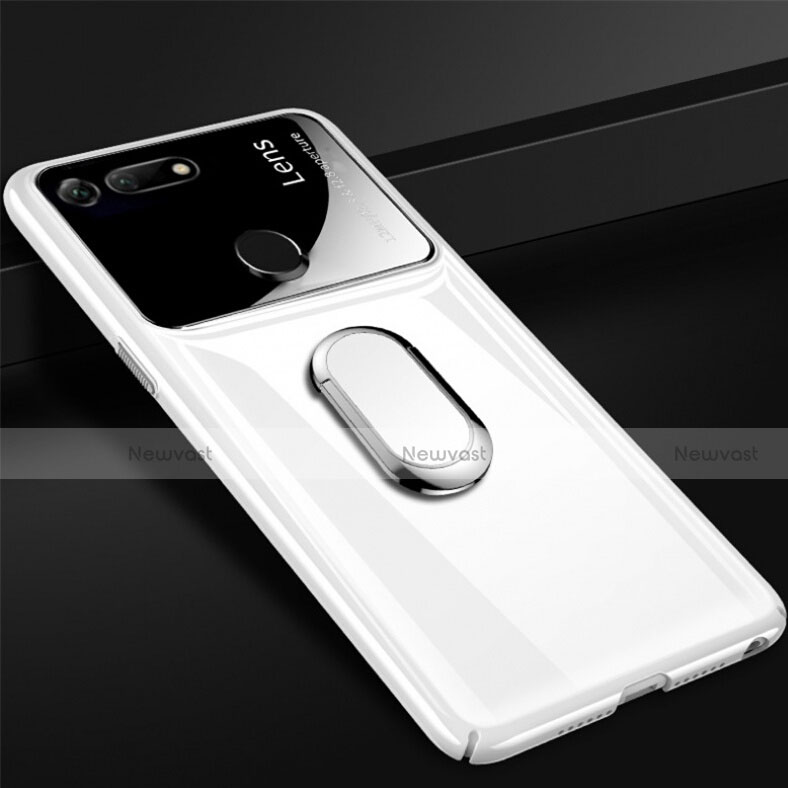 Hard Rigid Plastic Matte Finish Case Cover with Magnetic Finger Ring Stand P02 for Huawei Honor V20