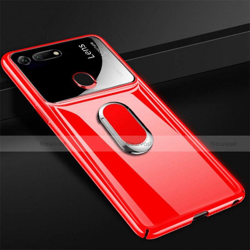 Hard Rigid Plastic Matte Finish Case Cover with Magnetic Finger Ring Stand P02 for Huawei Honor View 20